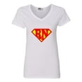 thumbnail image 1 of V-Neck Ladies Super Nurse RN Registered Nurse Super Hero DT T-Shirt Tee, 1 of 2