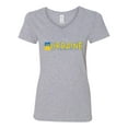 thumbnail image 1 of V-Neck Ladies Ukraine Ukrainian People Logo Pride DT T-Shirt Tee, 1 of 2