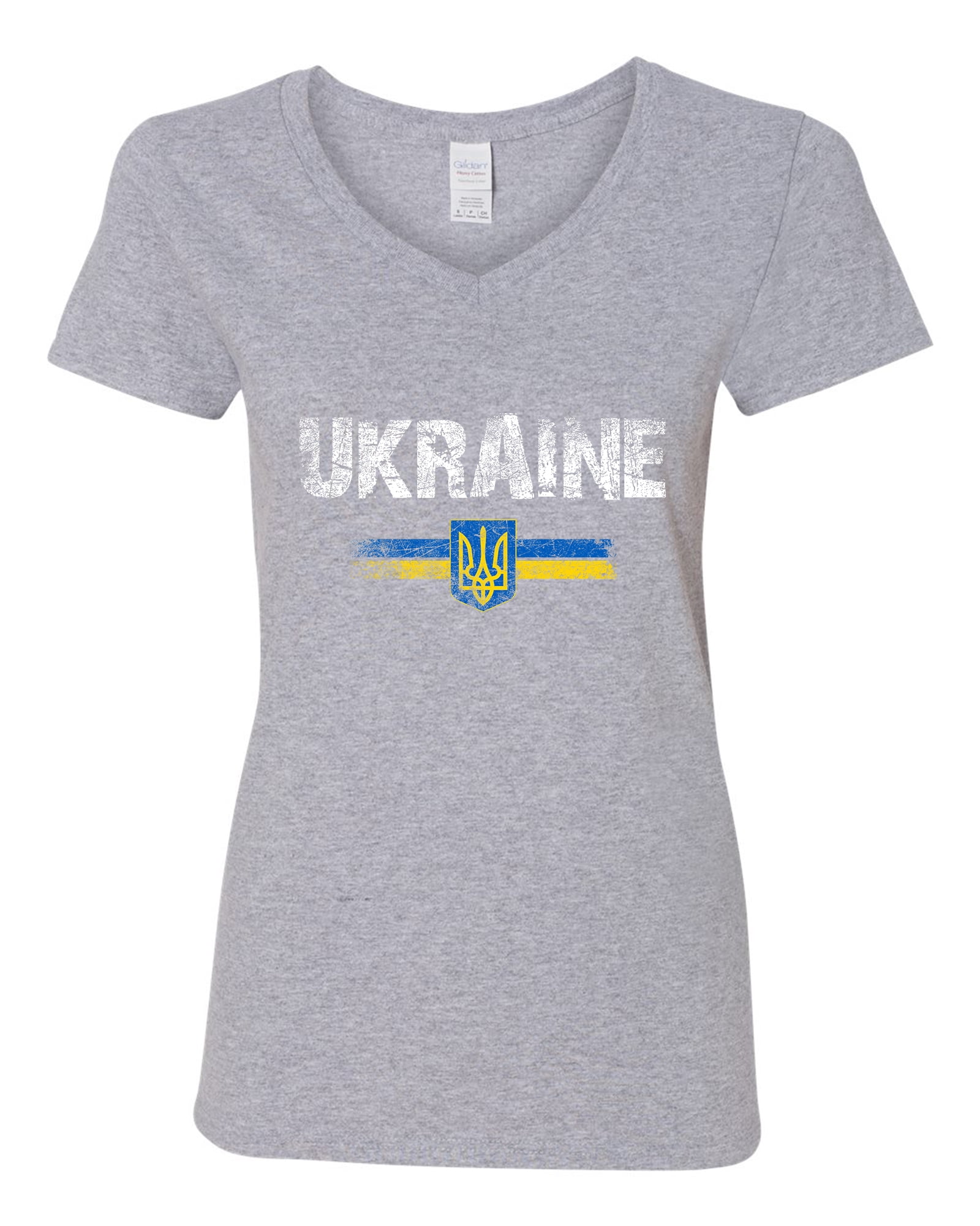 Ukraine Flag Women's T-Shirt - 100% Cotton Ladies Tee, Supportive Graphic Top