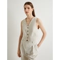 thumbnail image 1 of V Neck Linen Mix Blazer Vest, 1 of 1
