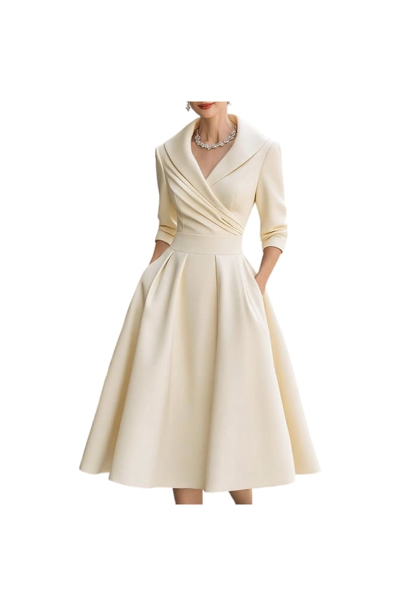 V Neck Maxi Dress, Long Sleeve Belted Waist Flowy Gown, Elegant and Bohemian Dress for Beach Weddings, Summer Parties, and Music Festivals Beige L