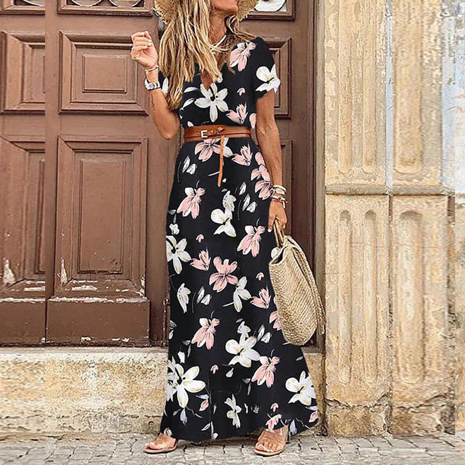 Long Sleeve Chiffon Floral Printed Maxi Dress Ladies Summer Casual Dresses  - China Dress and Women Dress price | Made-in-China.com