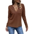 thumbnail image 1 of V Neck Patch Pocket Knit Sweater Brown X-Large, 1 of 2