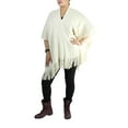thumbnail image 1 of V-Neck Poncho with Metallic Threaded Braids Ivory, 1 of 2