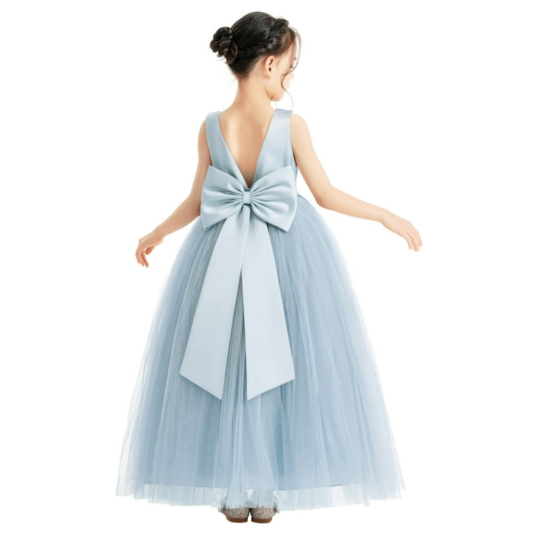 Lovely V-neck Satin Top Tulle Flower Girl Dresses Lovely V-neck Satin Top Tulle Flower Girl Dresses
