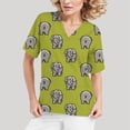 VNeck ScrubK Women's Printed Short Sleeved Full Printed Pocket T Shirt