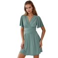 thumbnail image 1 of V-Neck Short Sleeve Mini Dress, 1 of 6