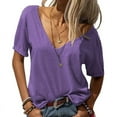 thumbnail image 1 of V Neck Short Sleeve Tops  XXXL, 1 of 2