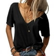 thumbnail image 1 of V Neck Short Sleeve Tops, 1 of 2