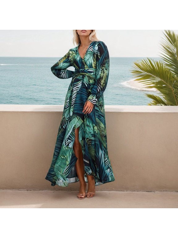 V Neck Sleeve Floral Dress New Spring Summer Collection Available In 3 Colors Perfect For Casual Wear And Parties