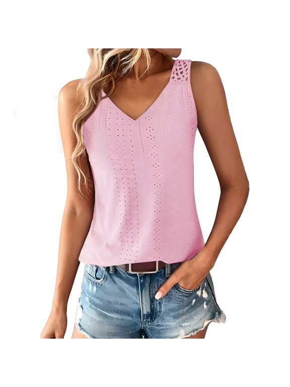 V Neck Sleeveless Camisole Tops V Neck Sleeveless Camisole Tops Summer Vacation Vest Women Shell Tops For Women Womens Tank Tops Racerback Tank Tops Womens Undershirts Basic Top For Women