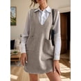thumbnail image 1 of V-Neck Sleeveless Sweater Dress with Pockets, 1 of 11