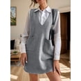 thumbnail image 1 of V-Neck Sleeveless Sweater Dress with Pockets, 1 of 11