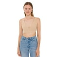 thumbnail image 1 of V-Neck Sleeveless Woven Crop Top, 1 of 5