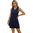 thumbnail image 1 of V-Neck Sleeveless with Split Summer Casual Beach Dress for Women Navy blue S, 1 of 9
