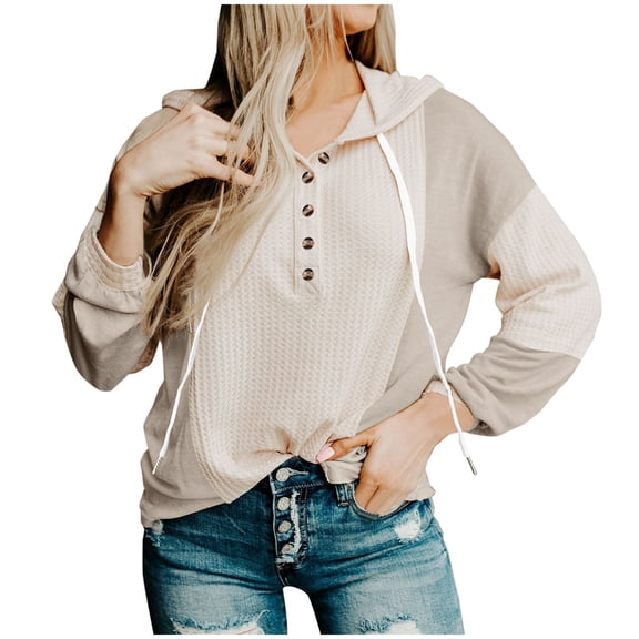 SHE IS V Neck Sweatshirts for Women Loose Fit Womens Hoodies Pullover Plus Size Womens Pullover Hoodie Sweater Vintage Tops for Women Y2k My Orders Placed