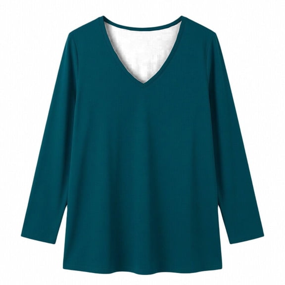 V Neck T Shirt Soft Everyday Basic Tee Comfortable Breathable Casual Top for Ladies All Womens Rayon Long Sleeve Shirt Women Shirt for Women Short Sleeve