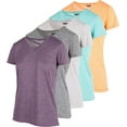 thumbnail image 1 of V Neck T-Shirt for Women  Athletic Active Yoga Womens Workout Gym Tops 5 Pack Large, Set C, 1 of 5