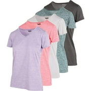 V Neck T-Shirt for Women  Athletic Active Yoga Womens Workout Gym Tops 5 Pack Small, Set B