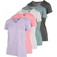 thumbnail image 1 of V Neck T-Shirt for Women  Athletic Active Yoga Womens Workout Gym Tops 5 Pack XX-Large, Set B, 1 of 5