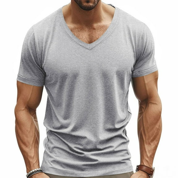 V Neck T Shirts for Men - Modern Fitted Tees Vneck Undershirts