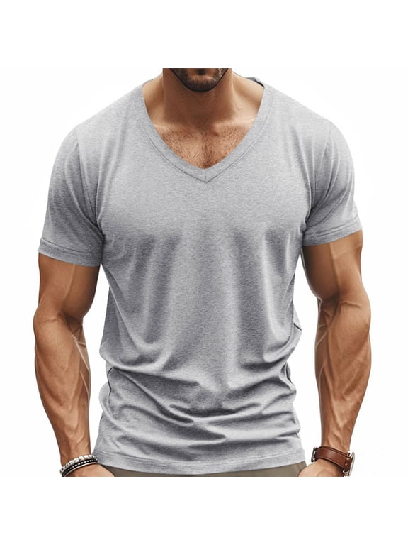 V Neck T Shirts for Men - Modern Fitted Tees Vneck Undershirts