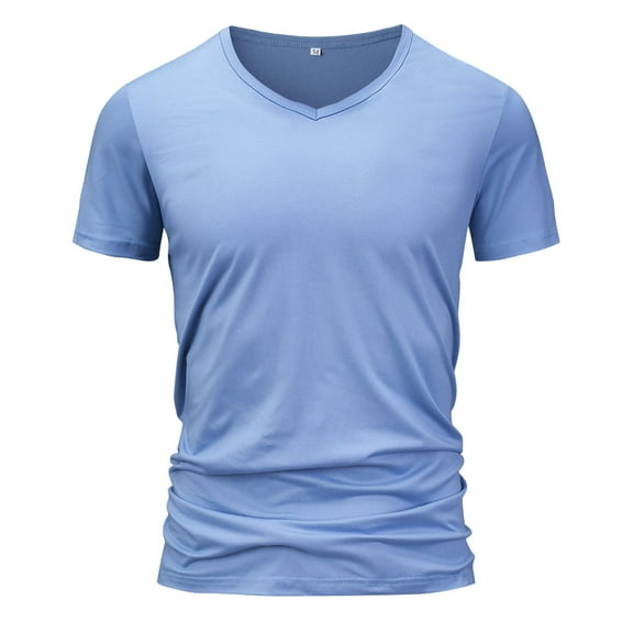 V Neck T Shirts for Men Short Sleeve Modal Tees Tops Mens Casual Solid Color Stretchy Slim Pullover Basic Soft Loungewear Work Tshirts Shirt