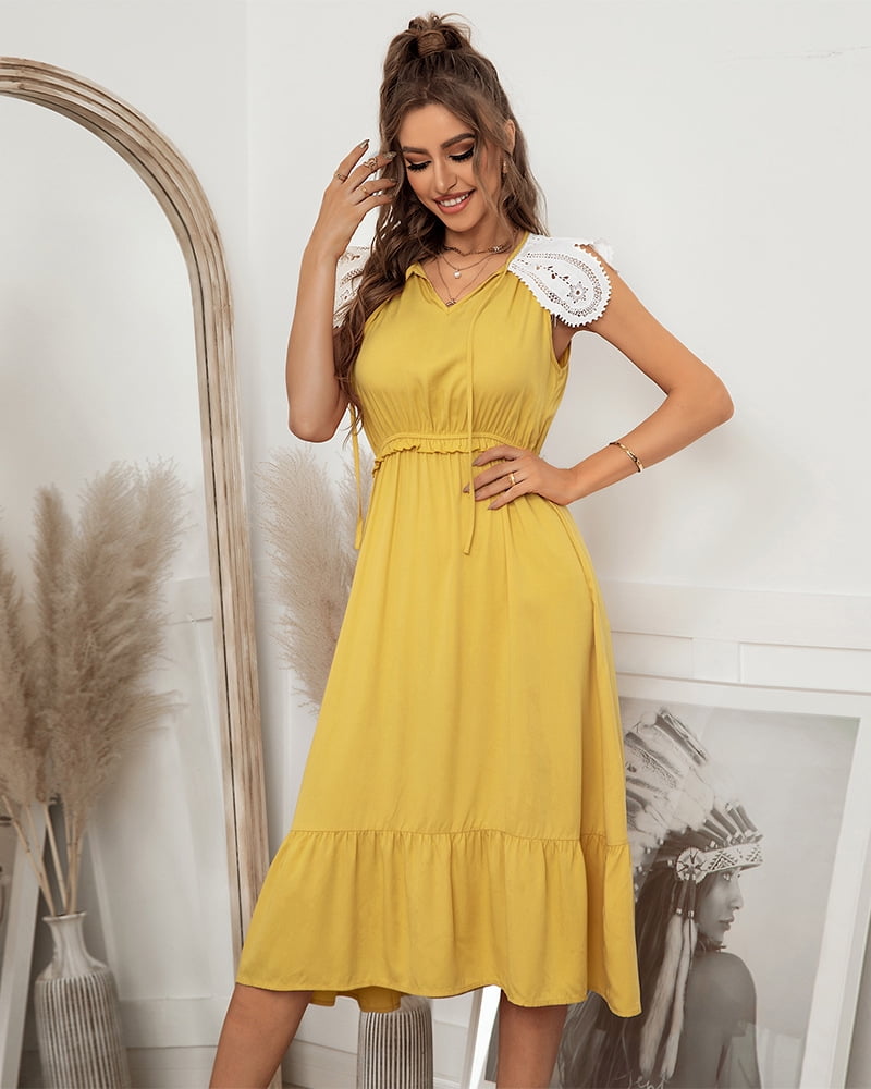 knee length dresses for ladies 3/4 Sleeves Knee Length Lace Mother of The Bride Dress, Ivory main image 0