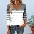 thumbnail image 1 of V-Neck Tops for Women Casual Printed 3/4 Sleeve Loose Fit Everyday T-Shirt Gray XXL, 1 of 6