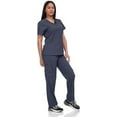 thumbnail image 1 of V Neck Unisex Scrub Set, Top and Pants Lightweight Stretch Fabric for Home Attendant and Nurse Uniform, 1 of 4