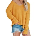 thumbnail image 1 of V-Neck Women Loose Batsleeve Knit Sweater, 1 of 1