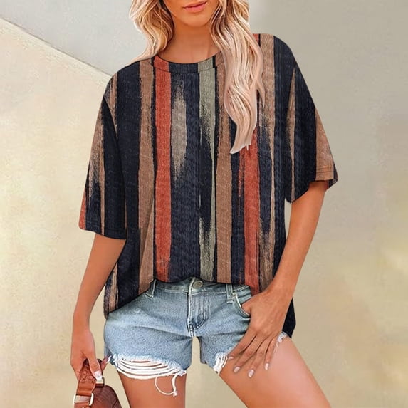V-Neck Women's Short Sleeve T-shirt Summer Tops For Women Short Sleeve Crewneck Oversized T Shirts Trendy Solid/Flower Printed Beach Vacation Clothes,Yellow Women's Short sleeve T-shirt XXXL