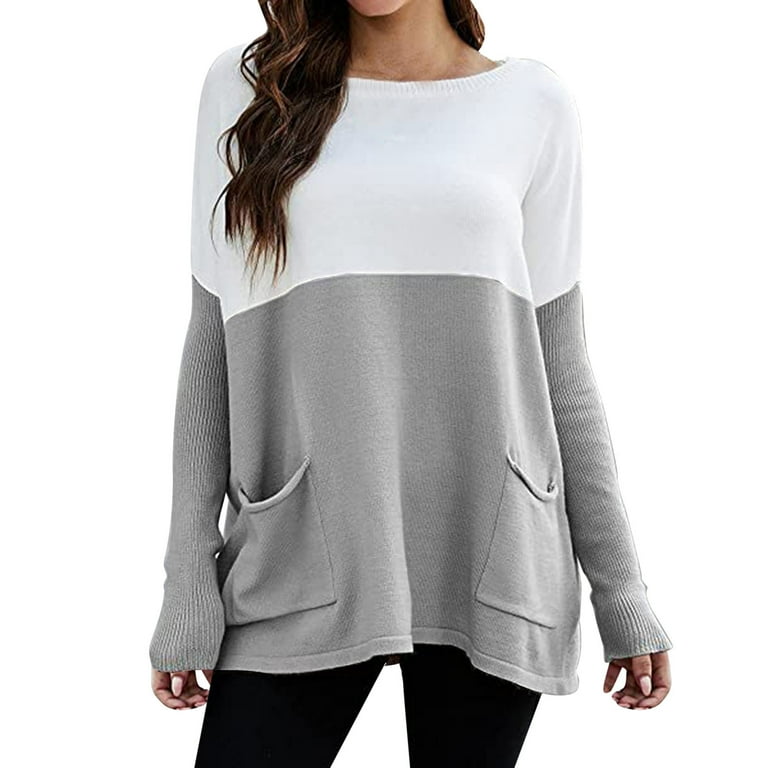 Women's fashion simple round neck store long sleeve sweatshirt
