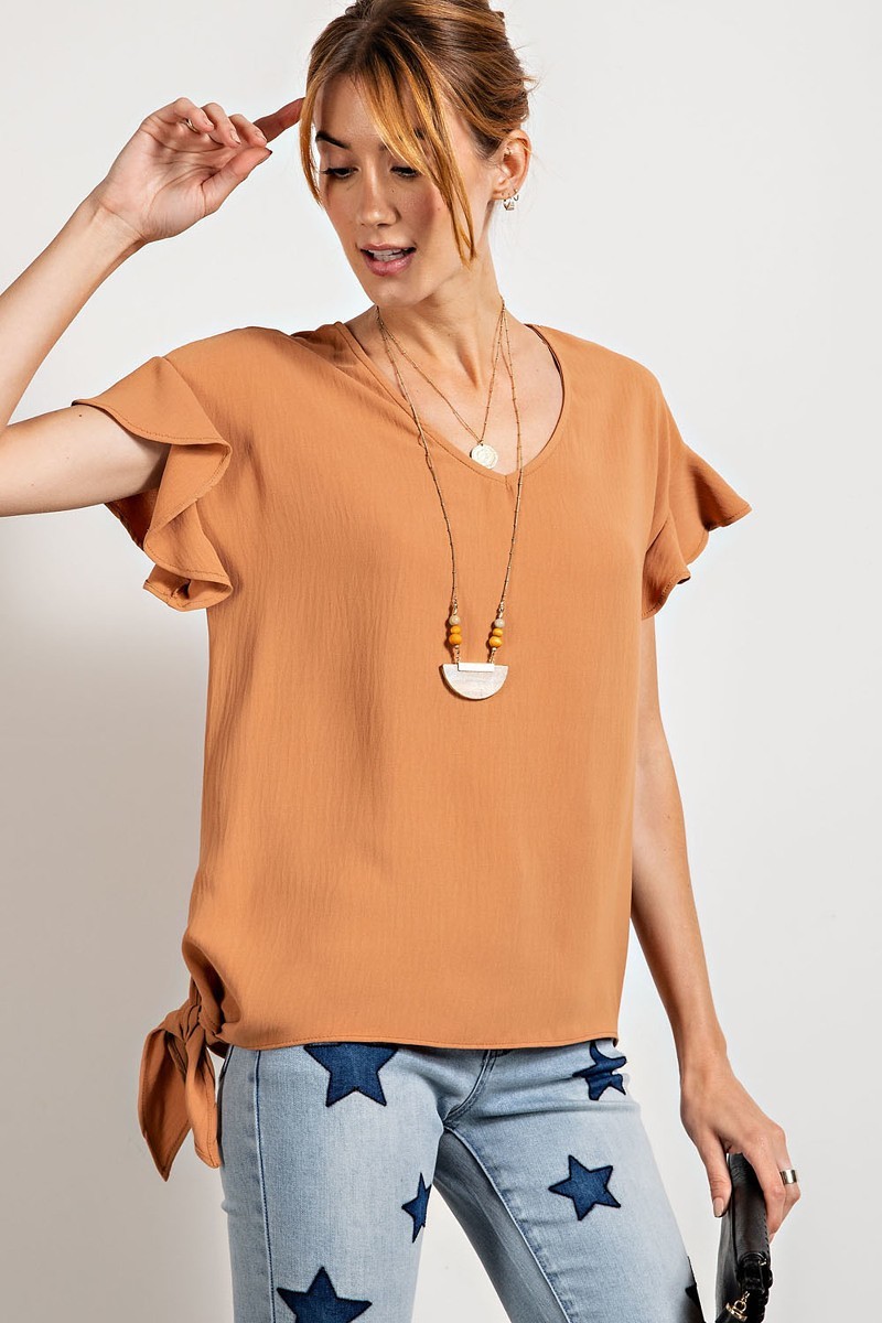 ruffled wing top
