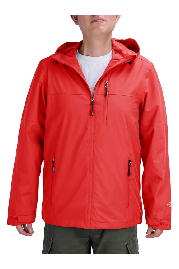 Men's Rain Jacket Waterproof Hooed Lightweight Packable Soft Raincoat Shell Jacket for Outdoor