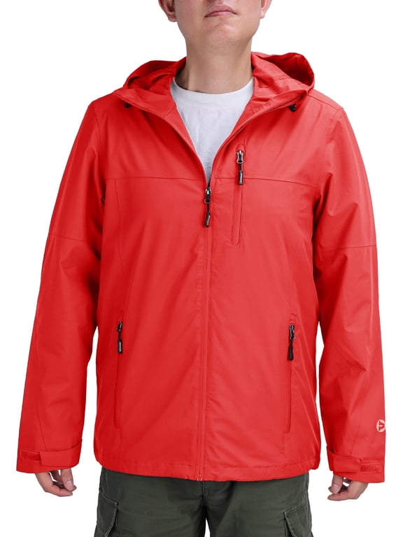 Men's Rain Jacket Waterproof Hooed Lightweight Packable Soft Raincoat Shell Jacket for Outdoor