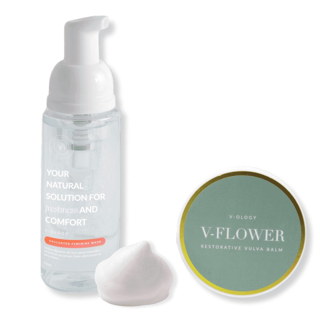 V-Ology Feminine Wash Daily Care Kit  Hydrating Feminine Foaming Wash For Sensitive Skin And All Natural Moisturizing Vulva Balm