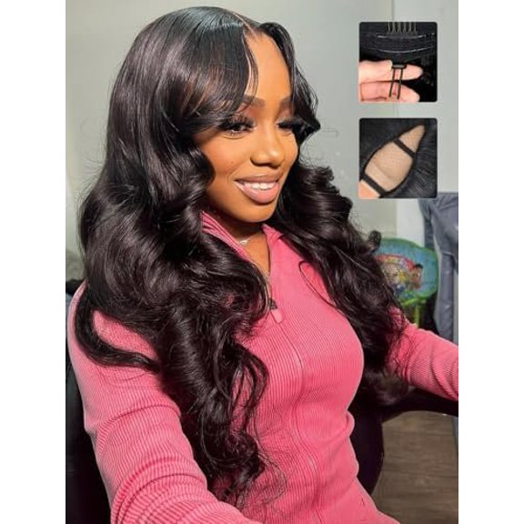 V Part Wig Human Hair Wave Upgrade Glueless Wigs Human Hair U part Vpart Human Hair Wig Beginner Friendly Real Hair wigs for Women 180% Density 14 Inch