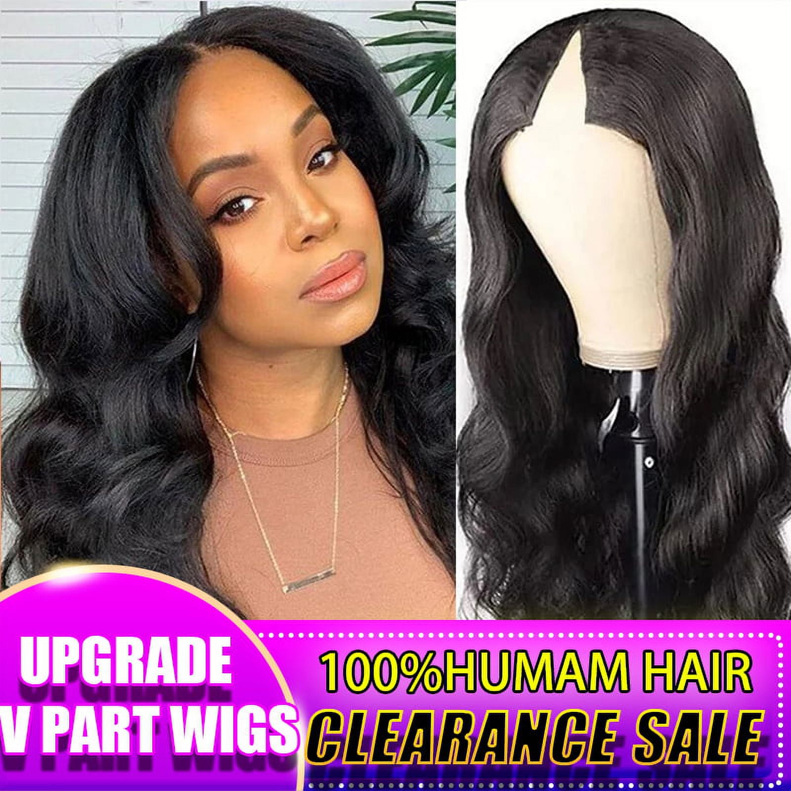 V Part Wigs For Black Woman Human Hair Human Hair Wigs Body Wave Wig