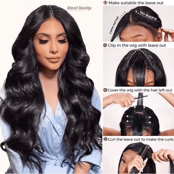 V Part Wigs For Black Woman Human Hair Human Hair Wigs Body Wave Wig Upgrade U Part Wigs 30inch 250 Density 10A