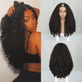 thumbnail image 1 of V Part Wigs Human Hair Wigs Deep Wave For Black Women Deep Curly Wig Upgrade U Part Wigs 10A, 1 of 7