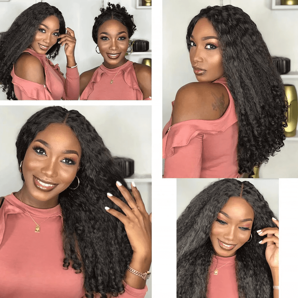 V Part Wigs Human Hair Wigs Deep Wave For Black Women Deep Curly Wig Upgrade U Part Wigs 10A