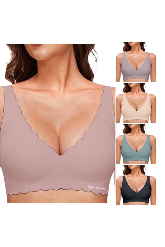 V Petal Bras for Women No Underwire Soft Wireless Bralettes Comfort Seamless Bras Bra under Control Maternity Bra Womens Bras Comfortable Padded