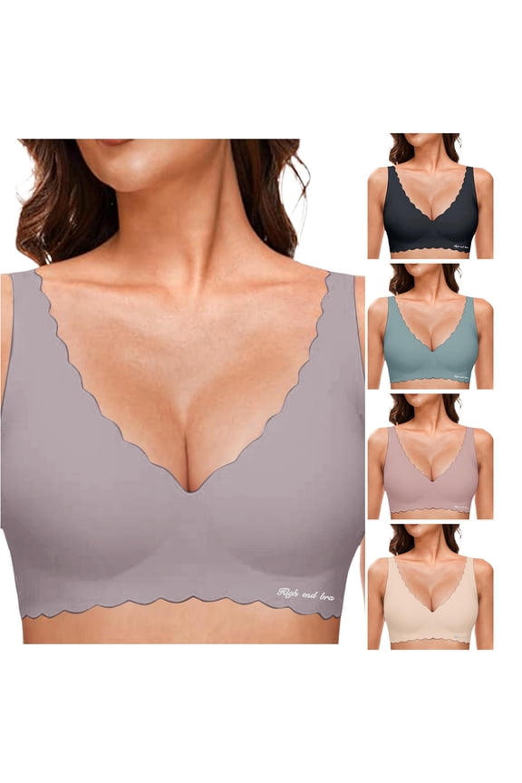 V Petal Bras for Women No Underwire Soft Wireless Bralettes Comfort Seamless Bras Bra under Control Maternity Bra Womens Bras Comfortable Padded
