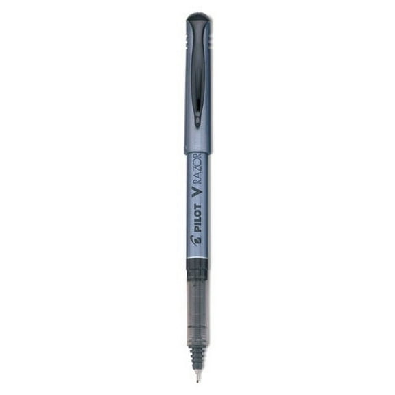 V Razor Point Liquid Ink Porous Point Pen, Stick, Extra-Fine 0.5 Mm, Black Ink, Gray Barrel, Dozen | Bundle of 10 Dozen
