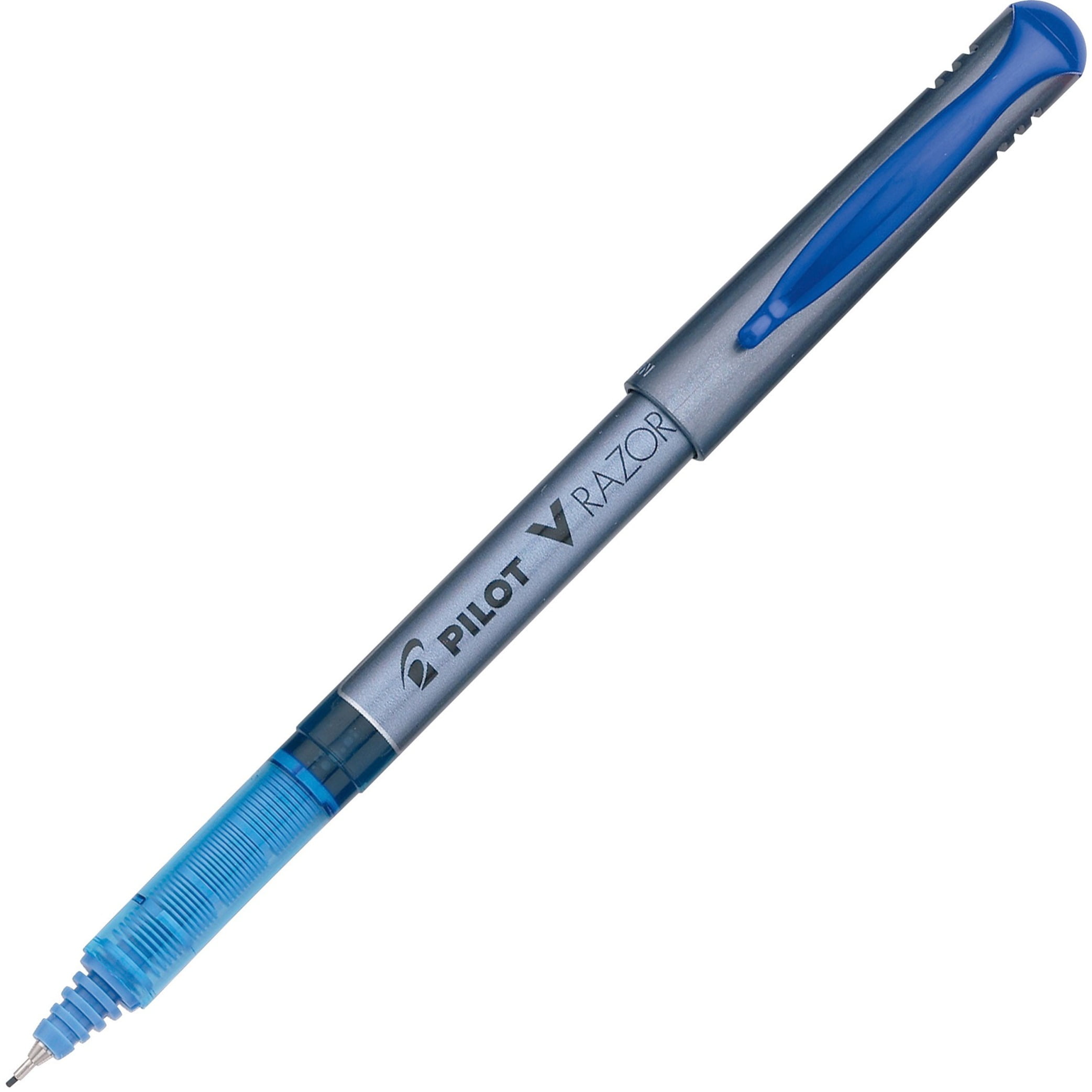 V Razor Point Liquid Ink Porous Point Pen, Stick, Extra-Fine 0.5 mm, Blue  Ink, Gray/Translucent Blue Barrel, Dozen - BOSS Office and Computer Products