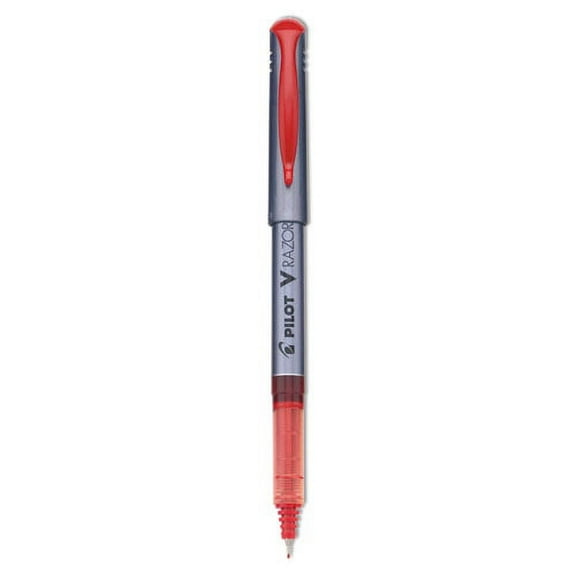V Razor Point Liquid Ink Porous Point Pen, Stick, Extra-Fine 0.5 Mm, Red Ink, Gray Barrel, Dozen | Bundle of 10 Dozen