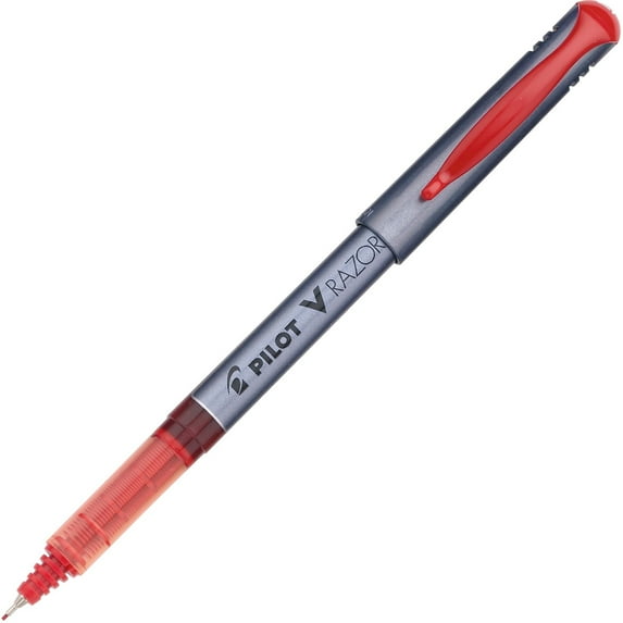 V Razor Point Liquid Ink Porous Point Pen, Stick, Extra-Fine 0.5 Mm, Red Ink, Gray Barrel, Dozen | Bundle of 5 Dozen
