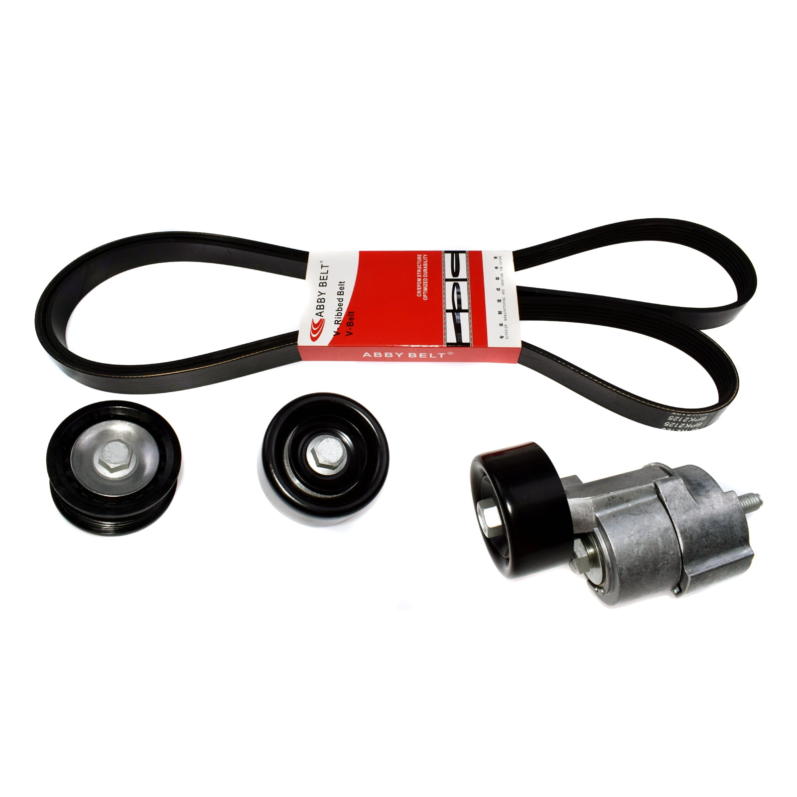 VRibbed Belt A/C Belt Tensioner Pulley Kit For Hyundai Santa Fe Kia Sorento 2.4