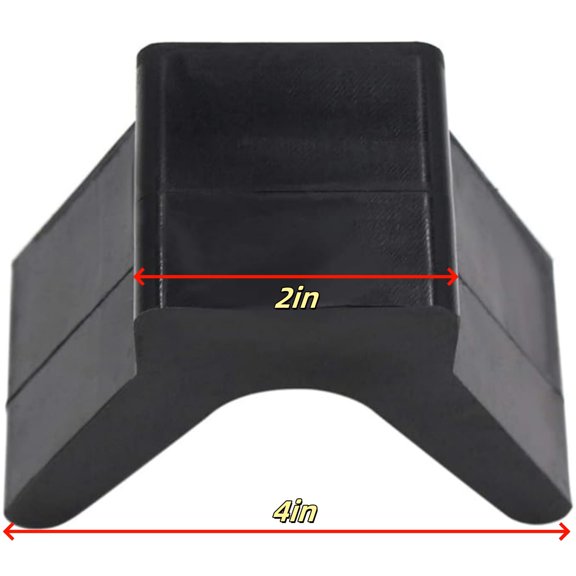 V-Shape Boat Trailer Bow Stop 2" Width 4" V-Span Rubber Y Block Non-Marking Polyurethane
